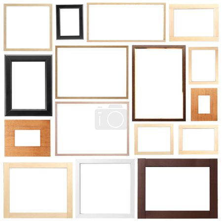 Photo for Set of many different frames isolated on white - Royalty Free Image