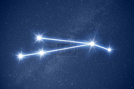 Foto de Constelación de Aries. Figura patrón de palo en el cielo estrellado noche - Imagen libre de derechos