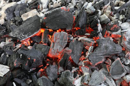 Photo for Many smoldering coals as background, closeup view - Royalty Free Image