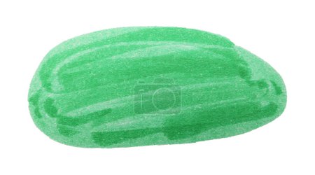 Foto de Garabato oval dibujado con marcador verde aislado en blanco, vista superior - Imagen libre de derechos