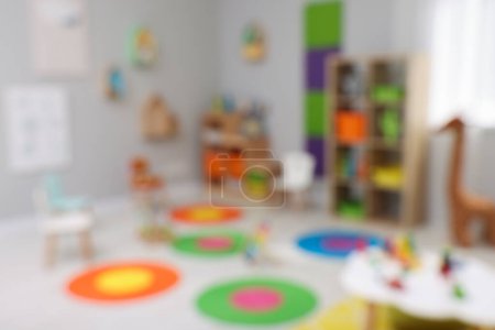 Photo for Blurred view of child`s playroom. Kindergarten interior - Royalty Free Image