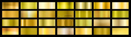 Foto de Conjunto de texturas doradas sobre fondo negro, diseño de banner - Imagen libre de derechos