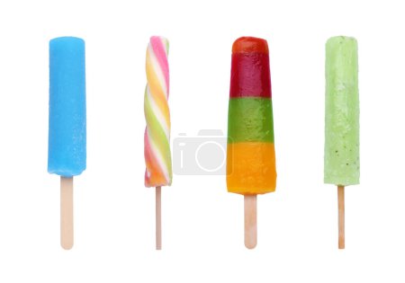 Photo for Set of different ice creams isolated on white - Royalty Free Image