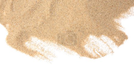 Photo for Dry beach sand isolated on white, top view - Royalty Free Image