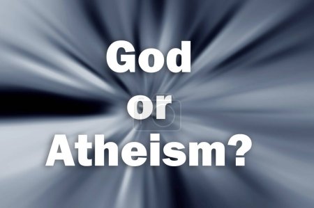 Foto de Cuestionar a Dios o al ateísmo sobre un fondo borroso - Imagen libre de derechos