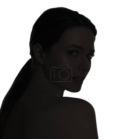 Foto de Silueta de una mujer aislada en blanco - Imagen libre de derechos