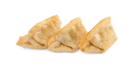 Téléchargez les photos : Délicieux gyoza (boulettes asiatiques) isolé sur blanc - en image libre de droit