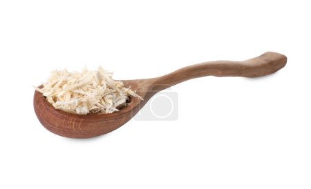 Photo for Spoon with grated horseradish isolated on white - Royalty Free Image