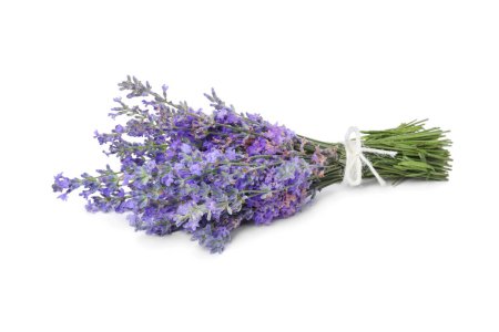Photo for Bouquet of beautiful lavender flowers isolated on white - Royalty Free Image