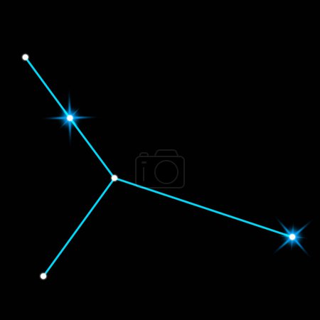 Cancer constellation. Stick figure pattern on black background