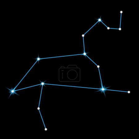 Foto de Constelación Leo (León). Patrón de figura de palo sobre fondo negro - Imagen libre de derechos