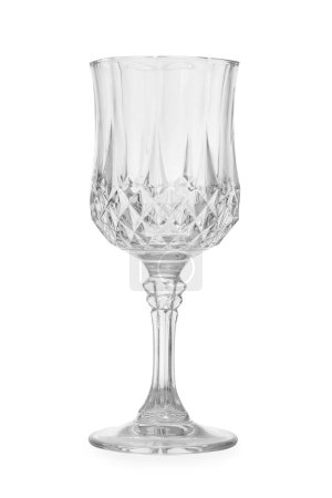 Photo for One stylish clean wine glass isolated on white - Royalty Free Image