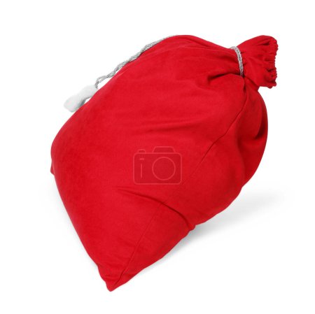 Photo for Merry Christmas. Santa Claus red bag isolated on white - Royalty Free Image