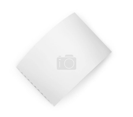 Téléchargez les photos : Pièce de papier thermique pour la réception isolée sur blanc, vue de dessus - en image libre de droit
