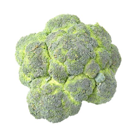 Foto de Brócoli verde crudo fresco aislado en blanco - Imagen libre de derechos