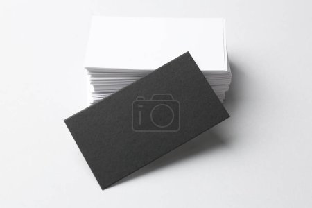 Photo for Blank business cards on white background. Mockup for design - Royalty Free Image