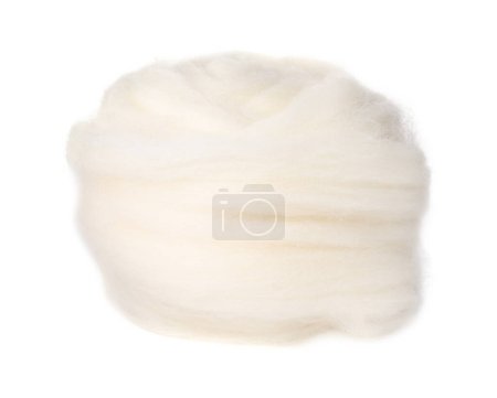One soft felting wool isolated on white