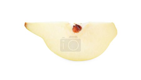Piece of fresh ripe quince isolated on white