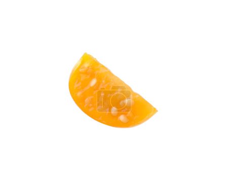 Stück reife orangefarbene Physalis-Frucht isoliert auf weiß