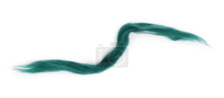One green felting wool isolated on white, top view