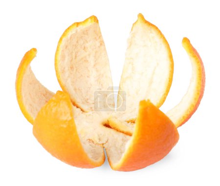 Photo for Fresh peels of tangerine isolated on white - Royalty Free Image