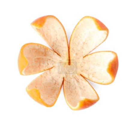 Photo for Peels of tangerine isolated on white, top view - Royalty Free Image