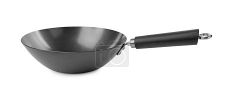 Photo for One empty metal wok isolated on white - Royalty Free Image
