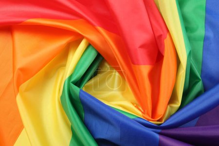 Regenbogen-LGBT-Flagge als Hintergrund, Ansicht von oben