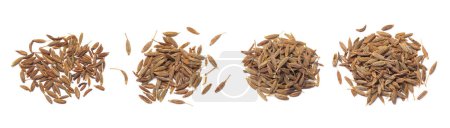 Aromatic caraway (Persian cumin) seeds isolated on white, top view