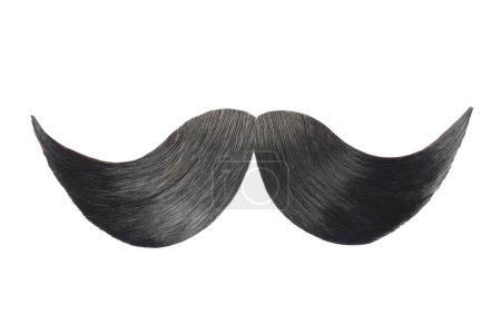 Téléchargez les photos : Moustache noire artificielle élégante isolée sur blanc - en image libre de droit