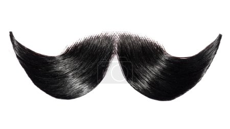 Téléchargez les photos : Moustache noire artificielle élégante isolée sur blanc - en image libre de droit