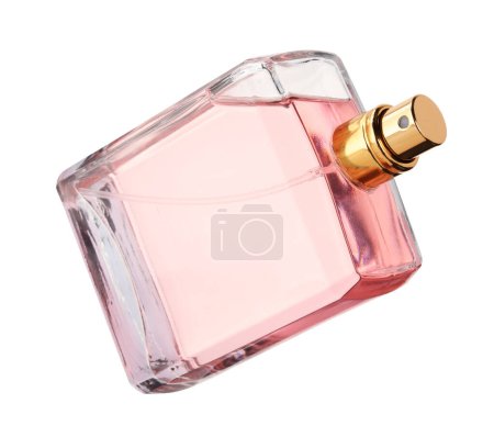 Photo for Luxury women`s perfume in bottle isolated on white - Royalty Free Image