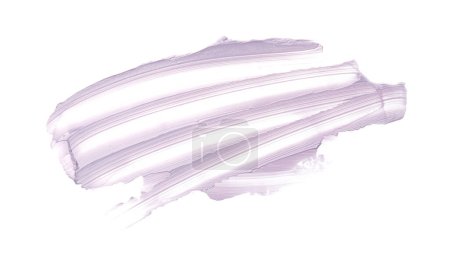 Strokes of purple color correcting concealer on white background, top view