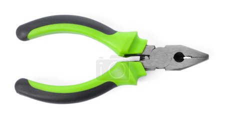 Photo for One combination pliers isolated on white, top view - Royalty Free Image