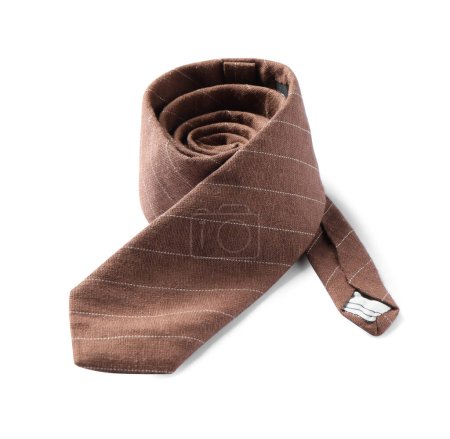 Una corbata a rayas aislada en blanco. Accesorio de hombre