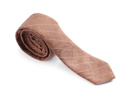 Una corbata a rayas aislada en blanco. Accesorio de hombre