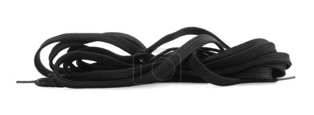 Foto de Elegante zapato negro con cordones aislados en blanco - Imagen libre de derechos