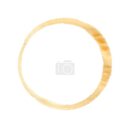 Coffee cup stain isolated on white, top view