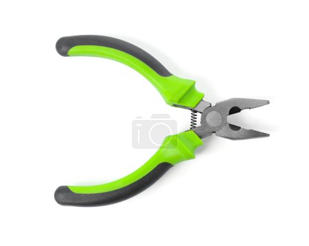 Photo for One combination pliers isolated on white, top view - Royalty Free Image