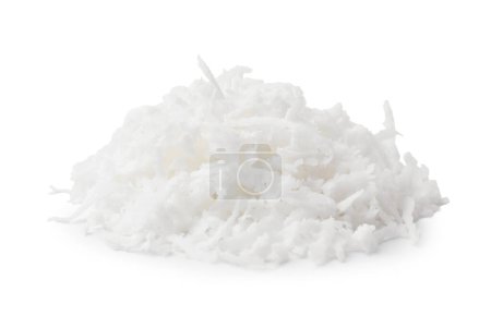 Photo for Pile of coconut flakes isolated on white - Royalty Free Image