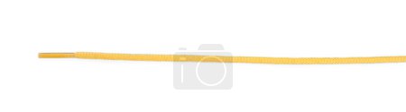 Foto de Elegante calzado amarillo de encaje aislado en blanco, vista superior - Imagen libre de derechos