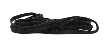 Foto de Elegante zapato negro con cordones aislados en blanco - Imagen libre de derechos