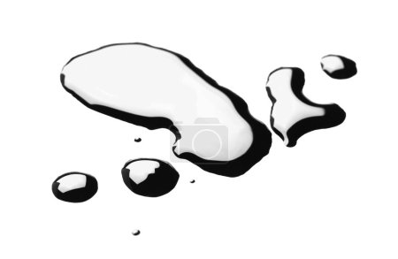 Téléchargez les photos : Blobs d'huile noire isolés sur blanc - en image libre de droit