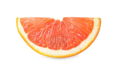 Zitrusfrüchte. Scheibe frischer reifer roter Orange isoliert auf weiß