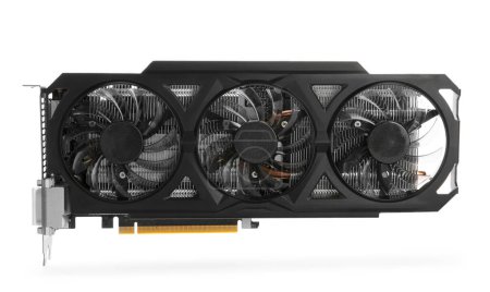 One computer graphics card isolated on white