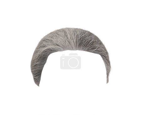 Foto de Elegante peinado masculino con pelo gris aislado en blanco - Imagen libre de derechos