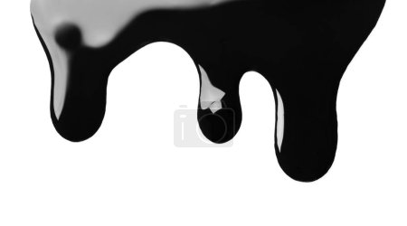 Photo for Black glossy oil flowing on white background - Royalty Free Image