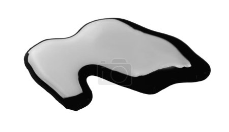 Photo for Black glossy oil blob isolated on white - Royalty Free Image