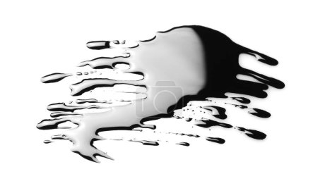 Blobs of black oil isolated on white