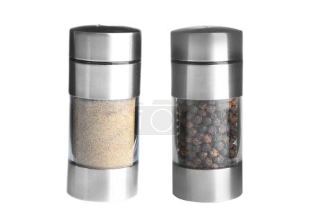 Photo for Pepper shaker and pepper mill isolated on white - Royalty Free Image